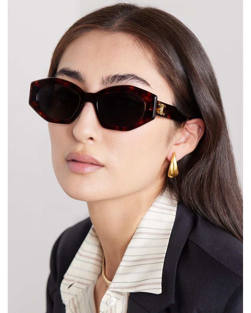 Céline Multicolor Triomphe Cat-Eye Acetate Sunglasses