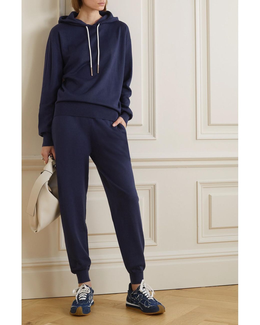 Olivia Von Halle Blue Gia Paris Silk And Cashmere-Blend Hoodie And Track Pants Set
