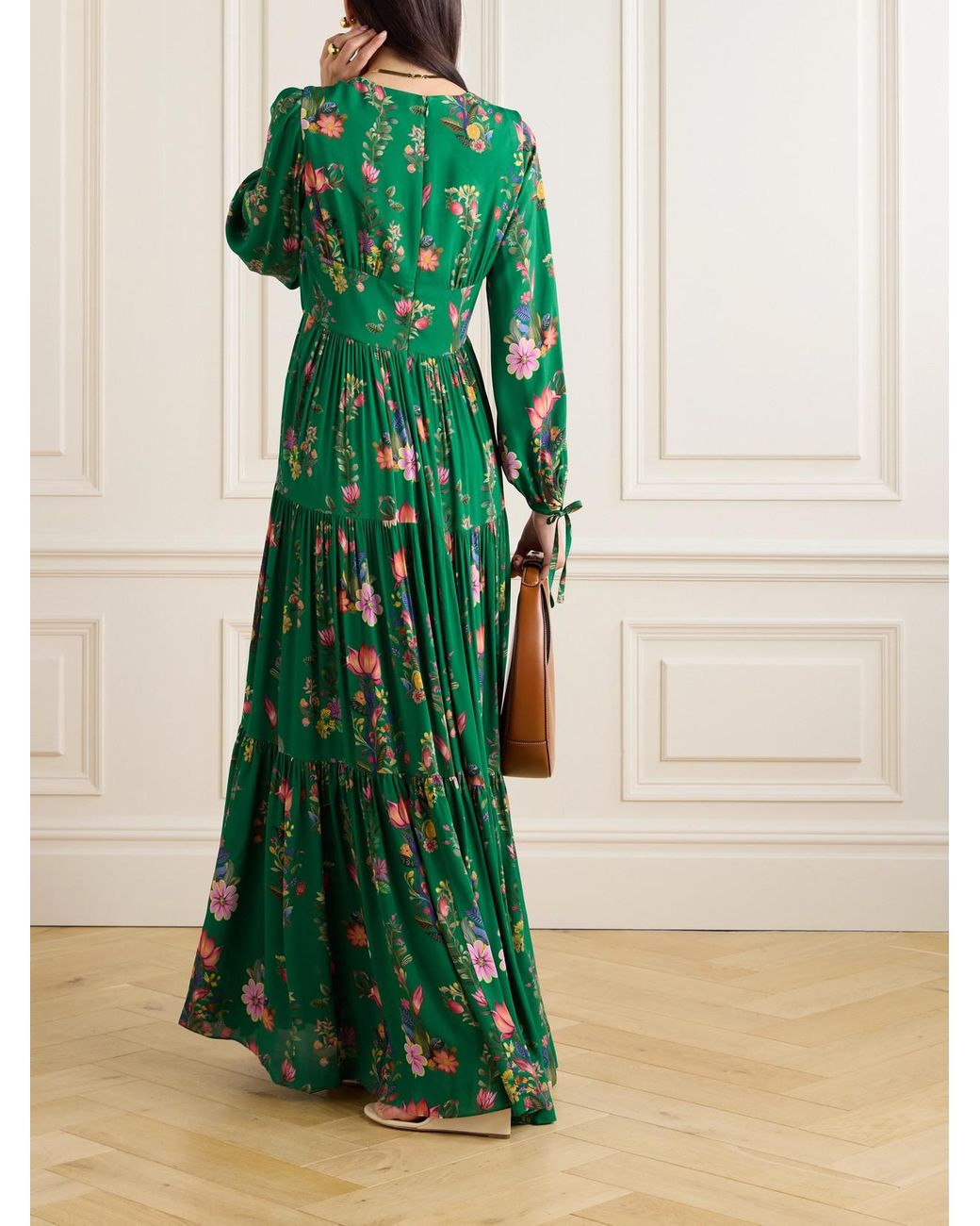 Borgo De Nor Freya Floral-Print Jersey Maxi Dress in Green | Lyst Borgo De Nor Freya Floral-Print Jersey Maxi Dress in Green | Lyst