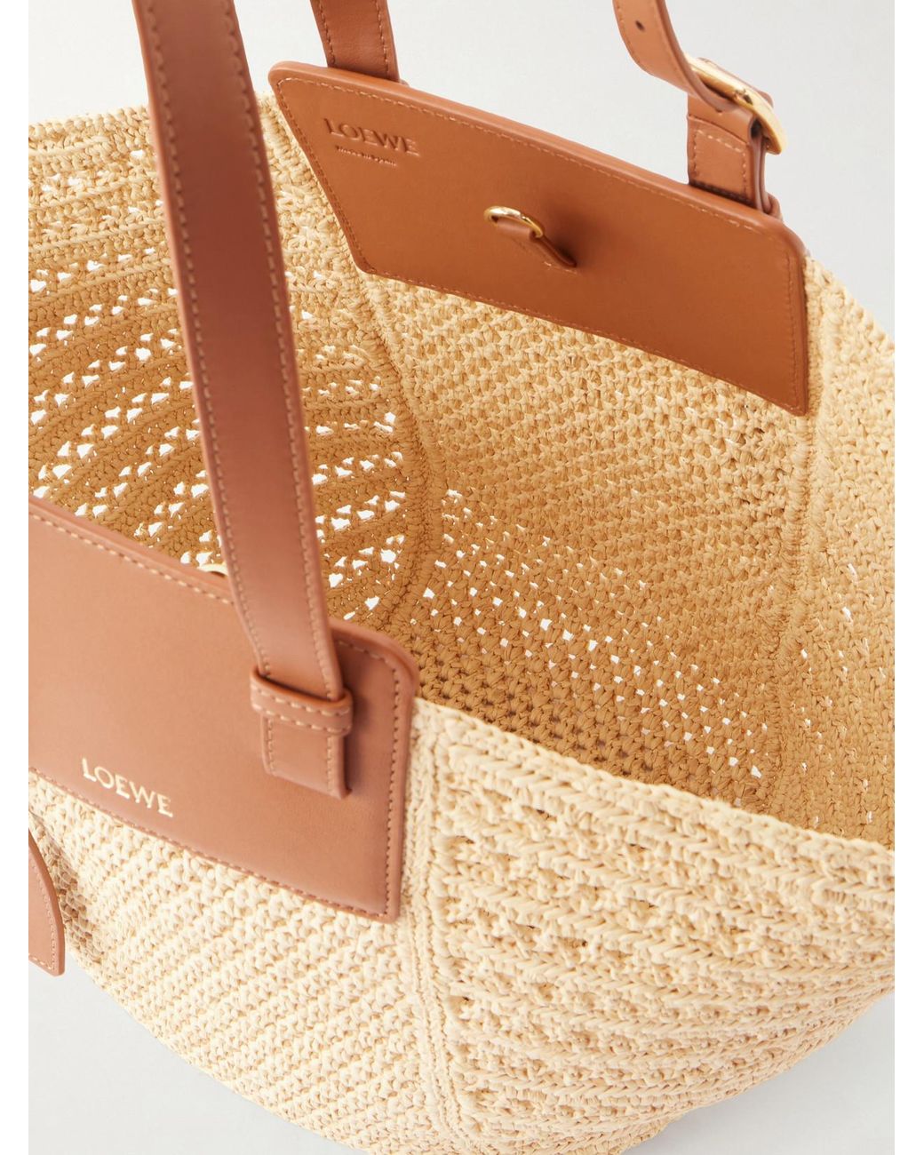 Loewe Natural Paula's Ibiza Hammock Cabas Leather-Trimmed Raffia Tote
