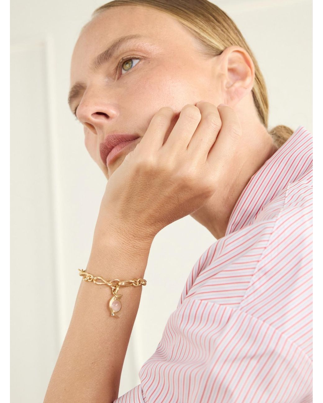 Ole Lynggaard Copenhagen Natural Love 18-Karat And Rose Quartz Bracelet