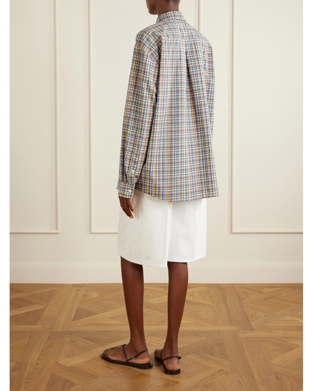 Totême Gray Checked Cotton Shirt