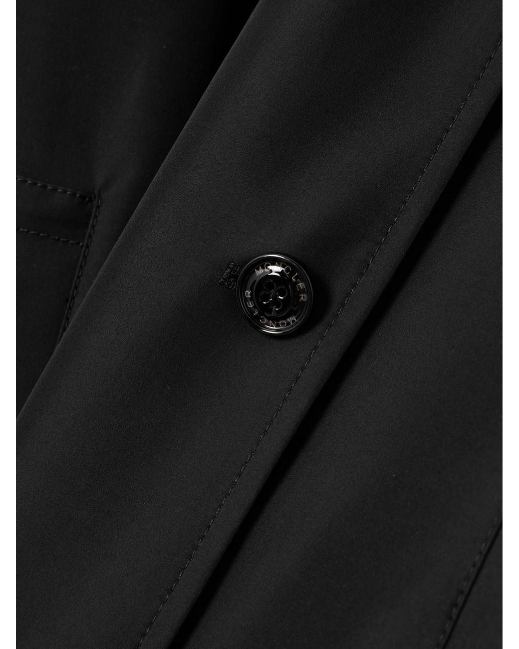 Moncler Genius Black Edward Enninful Zake Belted Double-Breasted Shell Trench Coat