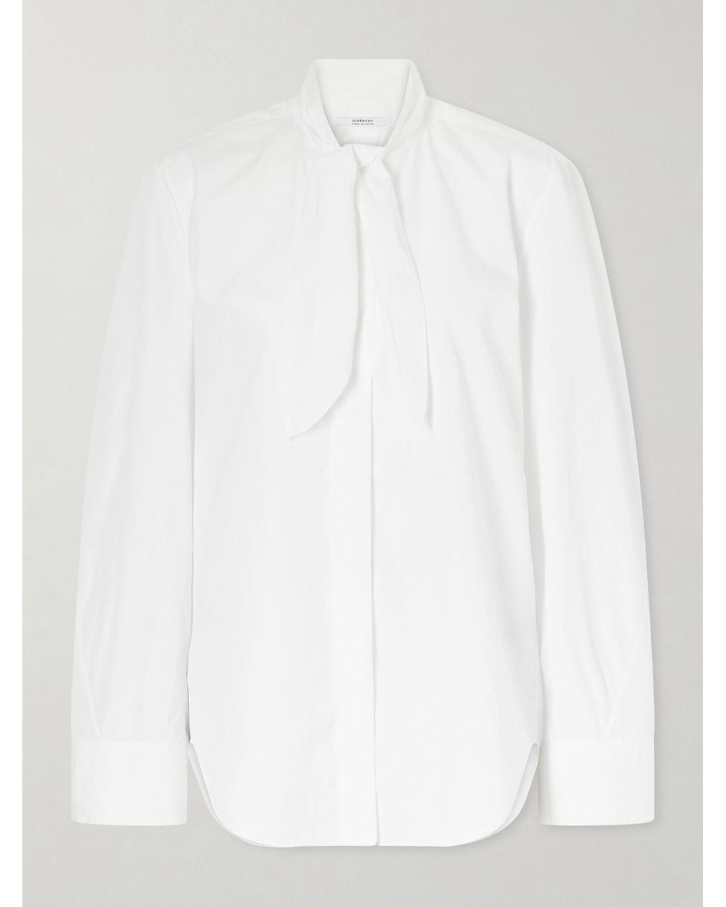 Givenchy White Tie-Detailed Cotton Shirt