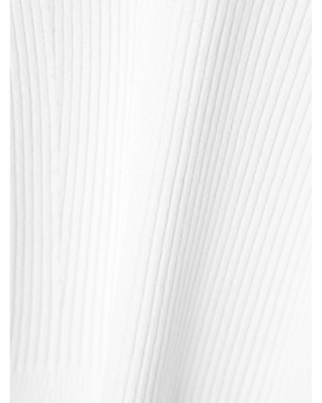 Alaïa White Ribbed-Knit Turtleneck Bodysuit