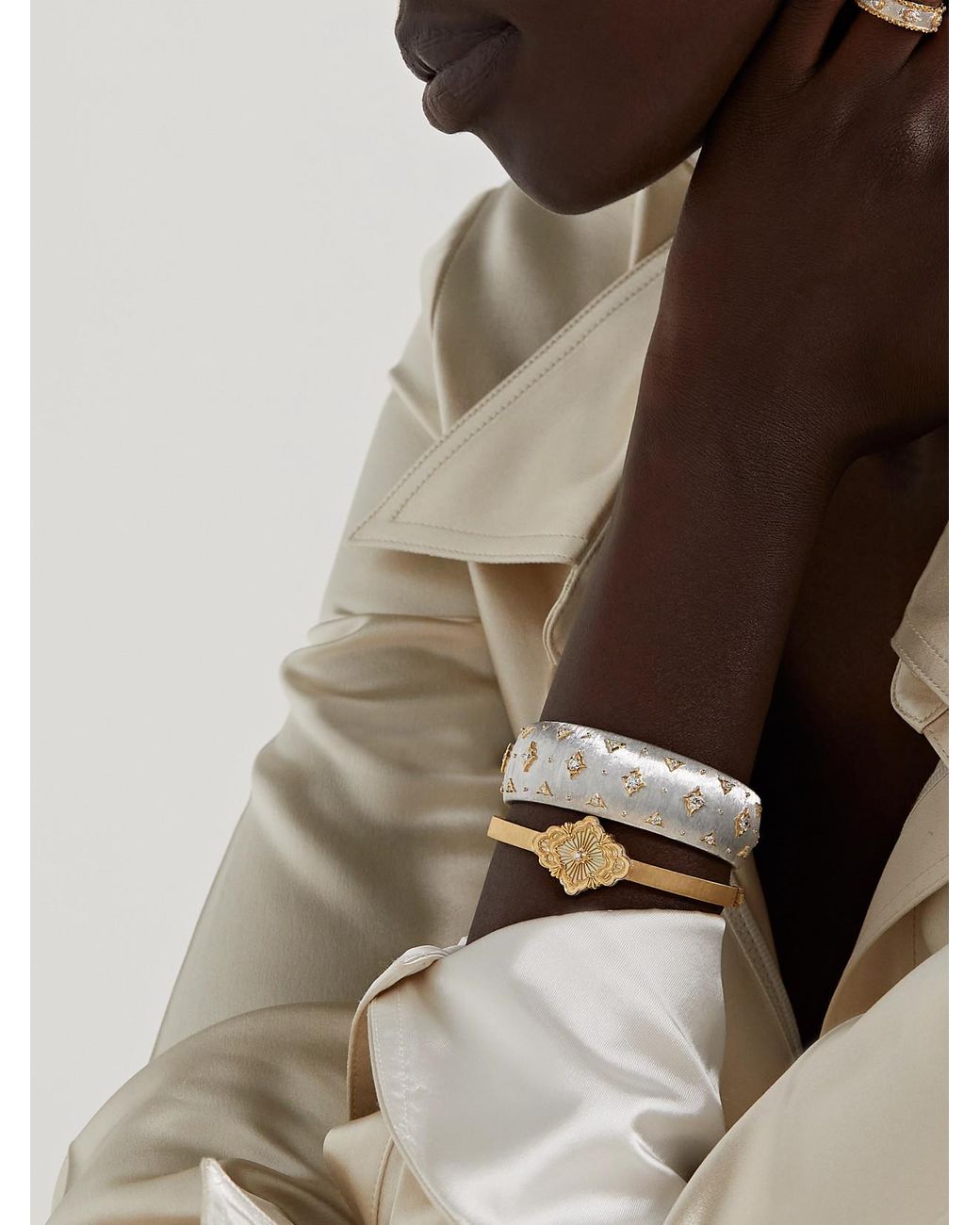 Buccellati Natural 18-Karat And Diamond Cuff