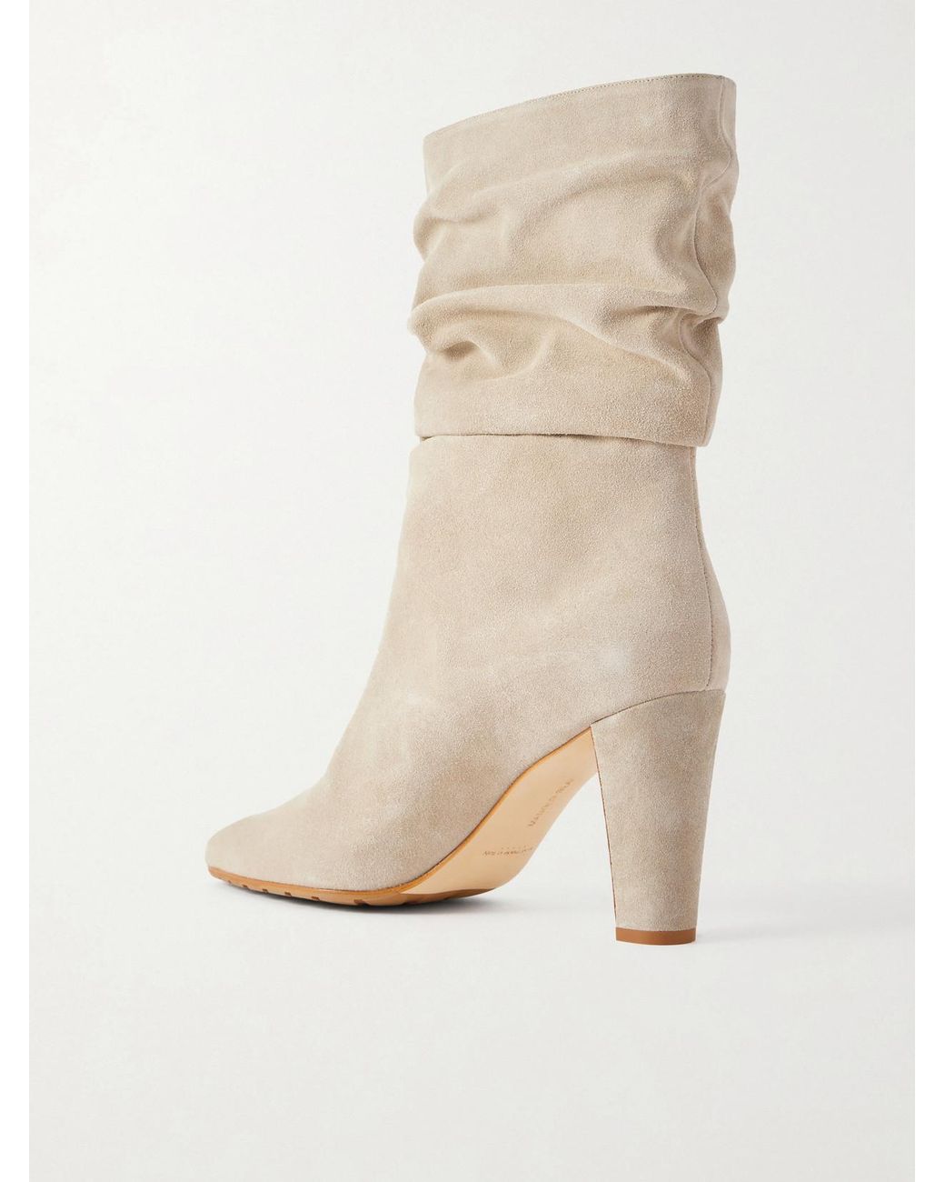 Manolo Blahnik Natural Calassohi 90 Suede Knee Boots