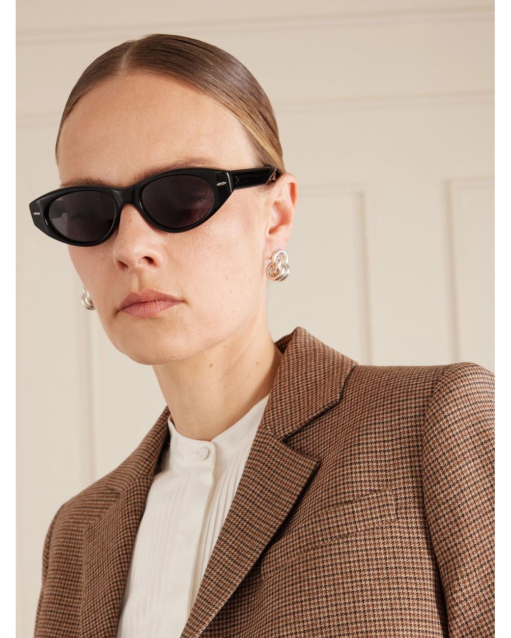 Jacques Marie Mage Gray Krasner Cat-Eye Acetate Sunglasses