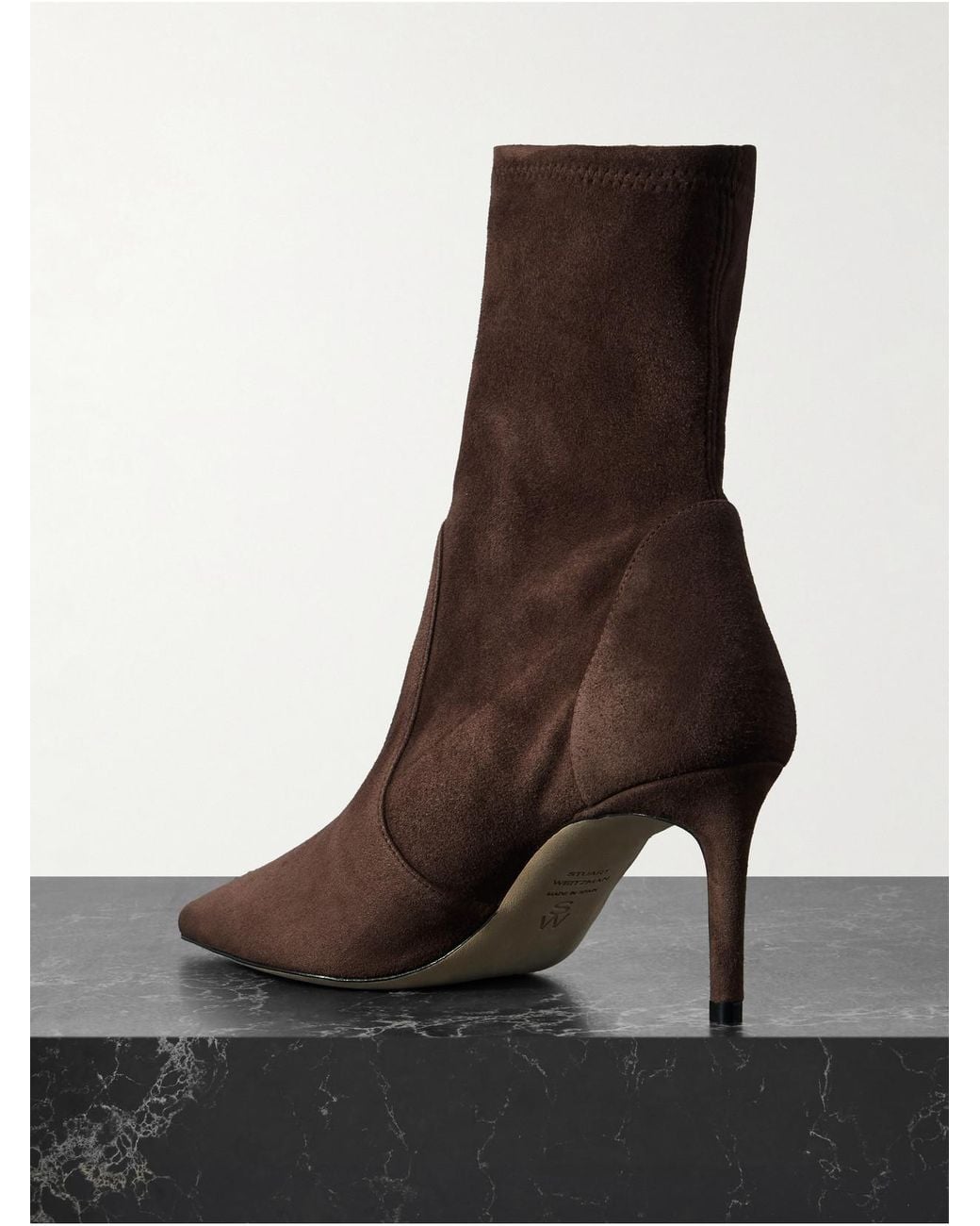 Stuart Weitzman Brown Stuart Power Suede Ankle Boots