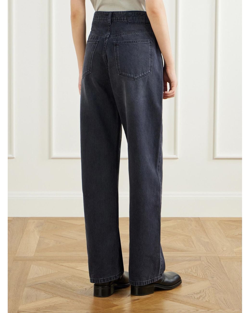 mfpen Blue Frequent Organic High-Rise Wide-Leg Jeans