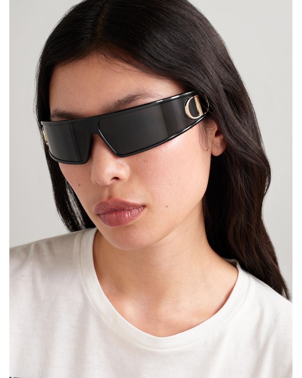 Dior Gray Verydior M1U Wrap-Around Acetate Sunglasses