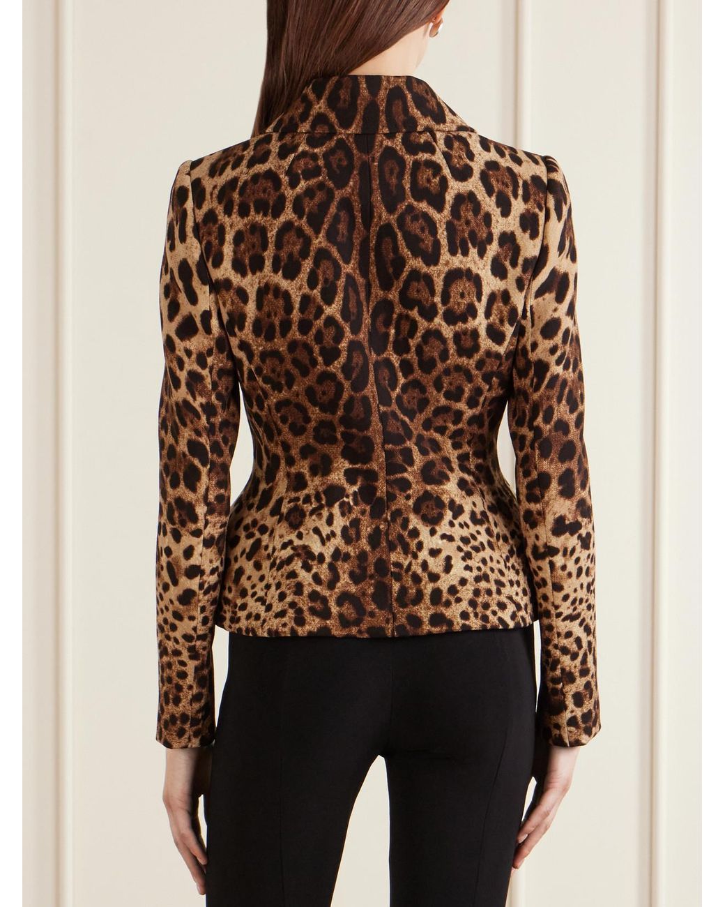 Dolce & Gabbana Brown Leopard-Print Wool Blazer