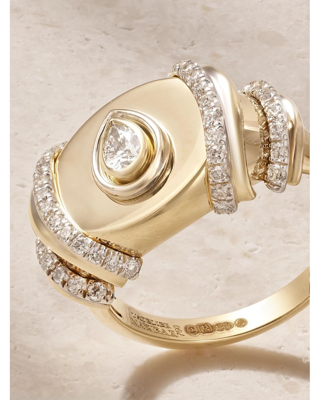 L'Atelier Nawbar Natural Sun Down 18-Karat Diamond Pinky Ring