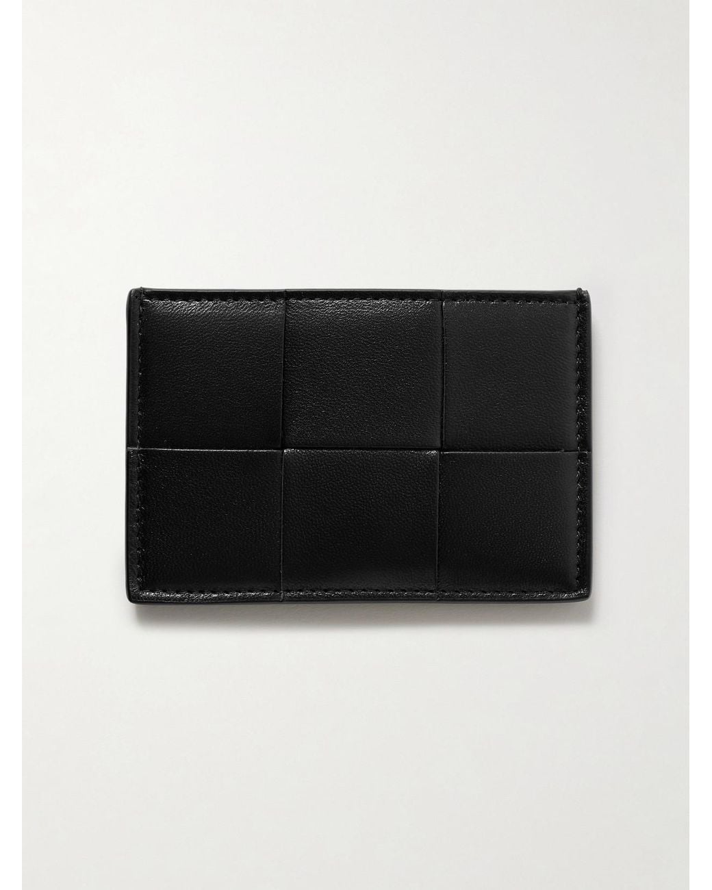Bottega Veneta Black Cassette Intrecciato Leather Cardholder