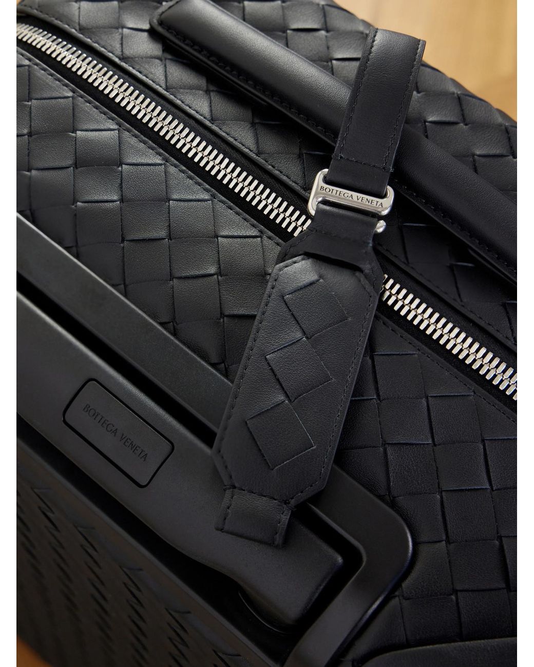 Bottega Veneta Black Odyssey Intrecciato Leather Suitcase