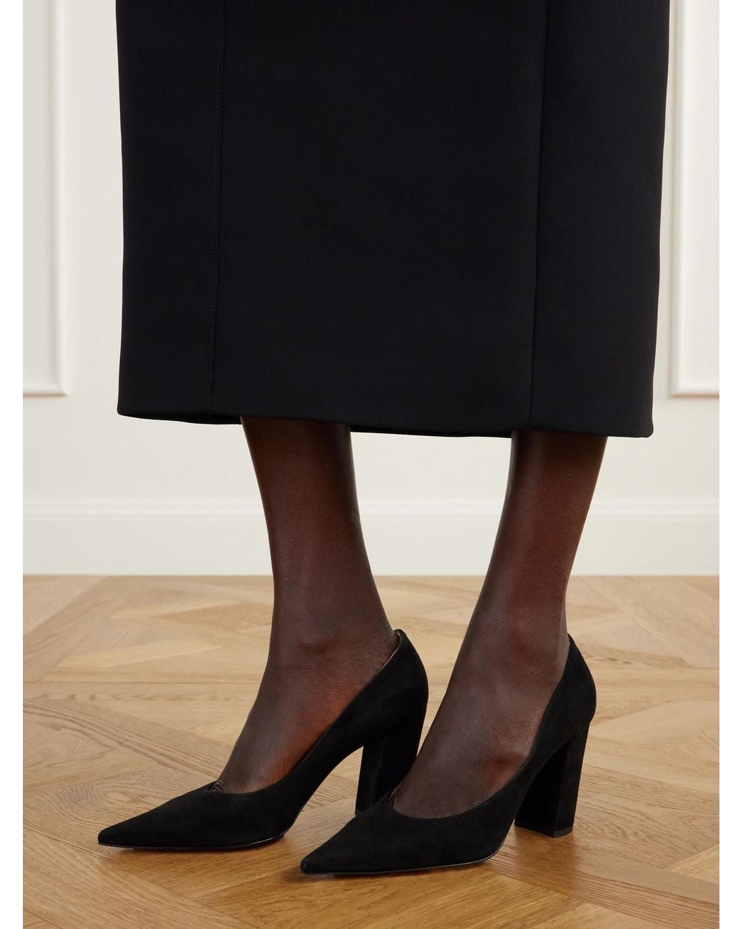 Gianvito Rossi Black Piper 85 Suede Pumps