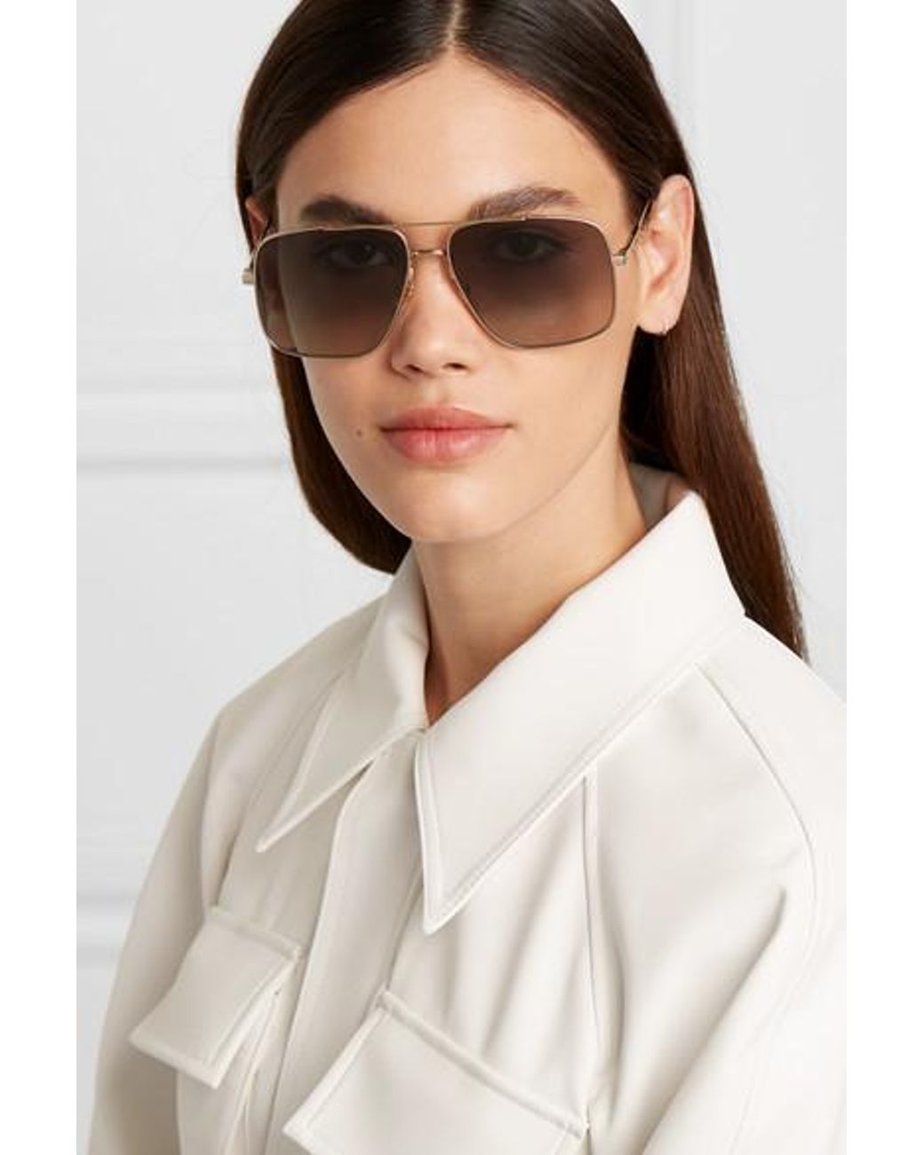 Givenchy Oversized Aviator-style Gold-tone Sunglasses in Metallic | Lyst