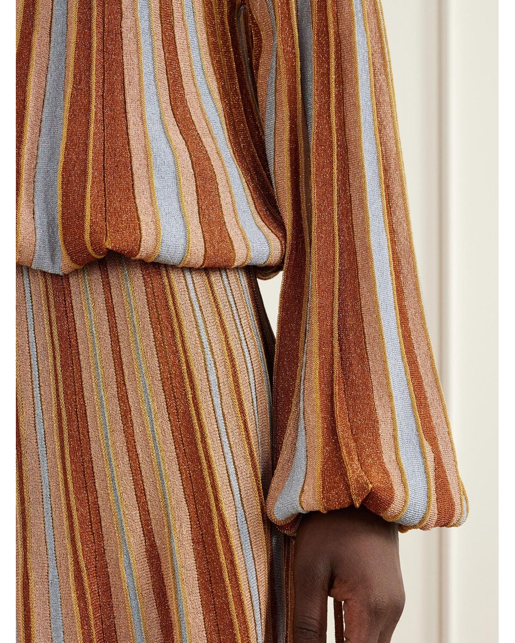 Zimmermann Brown Echo Striped Knitted Top