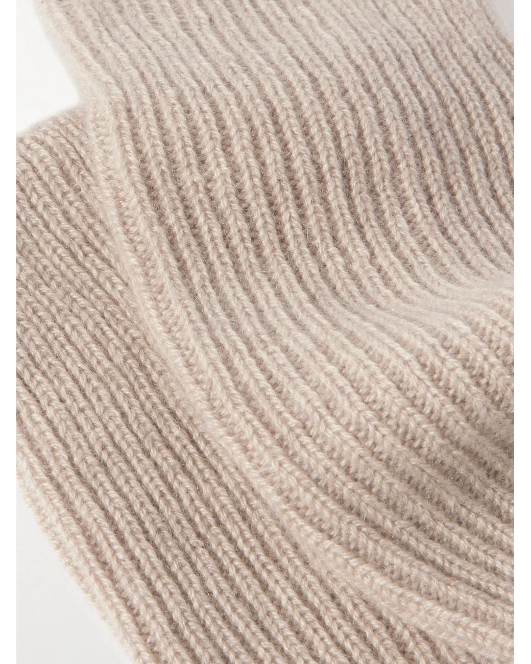 Lisa Yang White Zera Ribbed Cashmere Socks