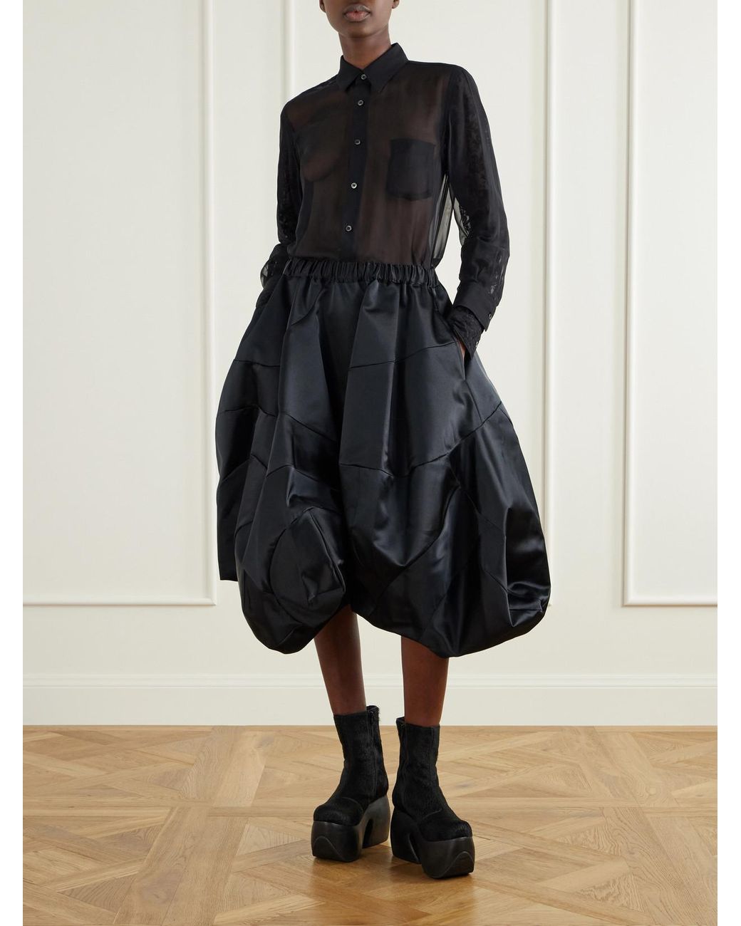 Comme des Garçons Black John Fluevog Calf Hair Ankle Boots