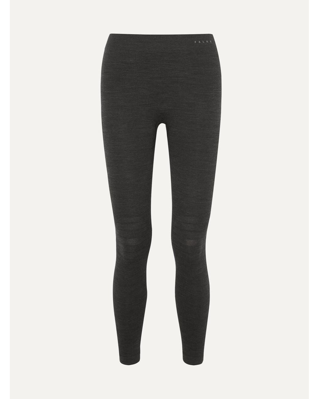 Falke Black Stretch Wool-Blend Leggings