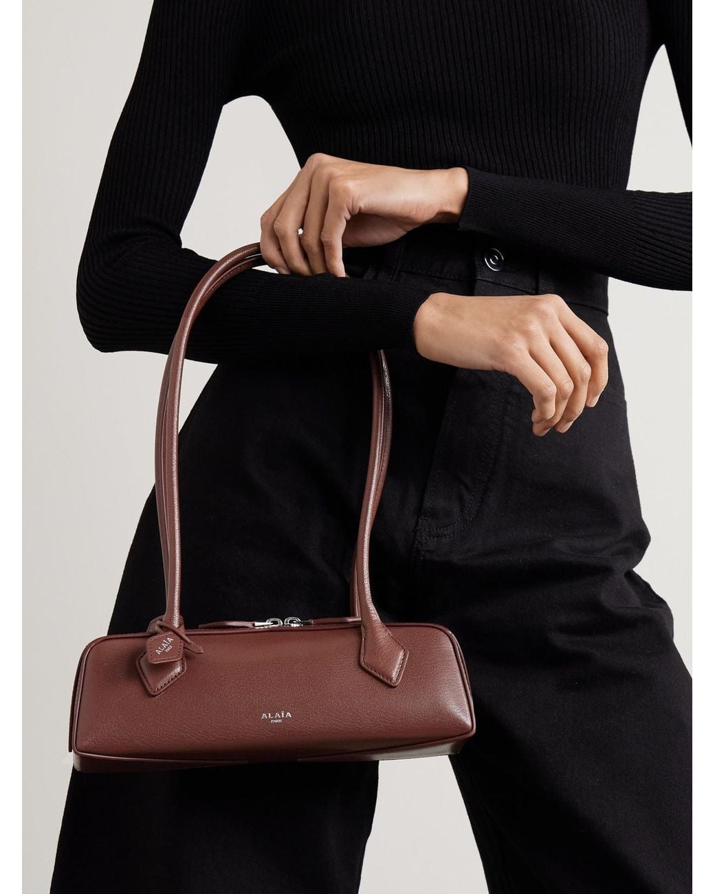 Alaïa Brown Le Teckel Small Leather Shoulder Bag