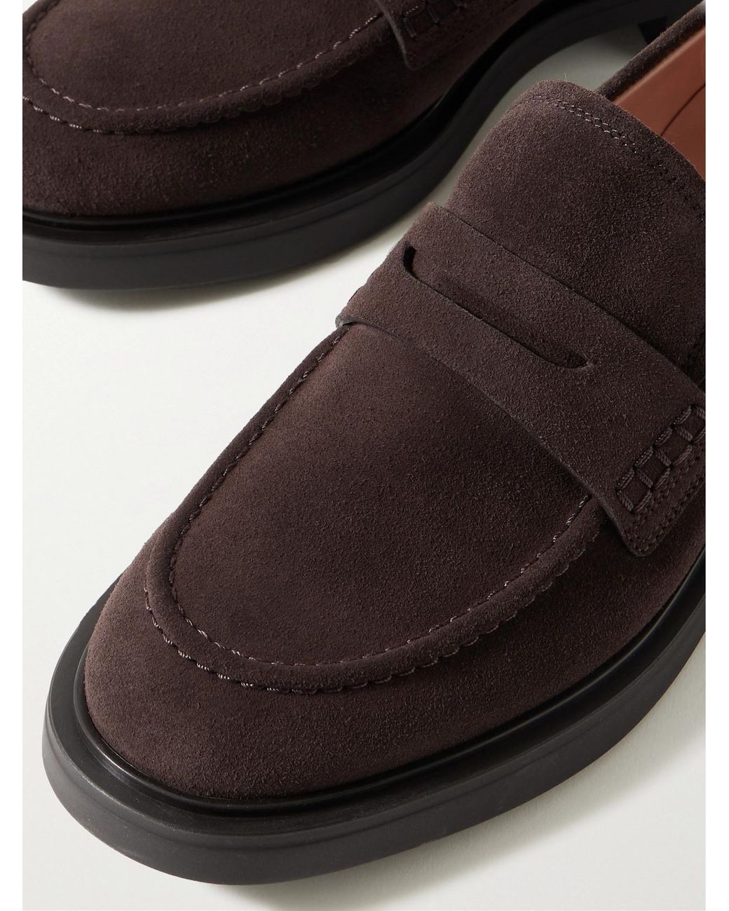 Gianvito Rossi Brown Harris 20 Suede Loafers