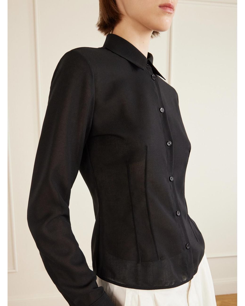 Jil Sander Blue Wool Shirt
