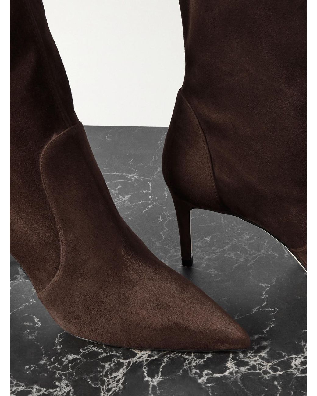 Stuart Weitzman Brown Stuart Power Suede Ankle Boots