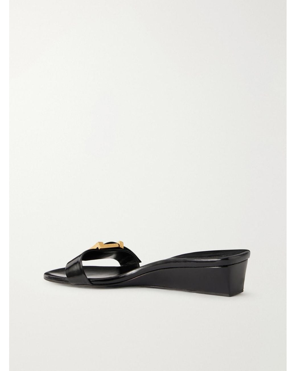 Khaite Black Manhattan Buckled Leather Sandals