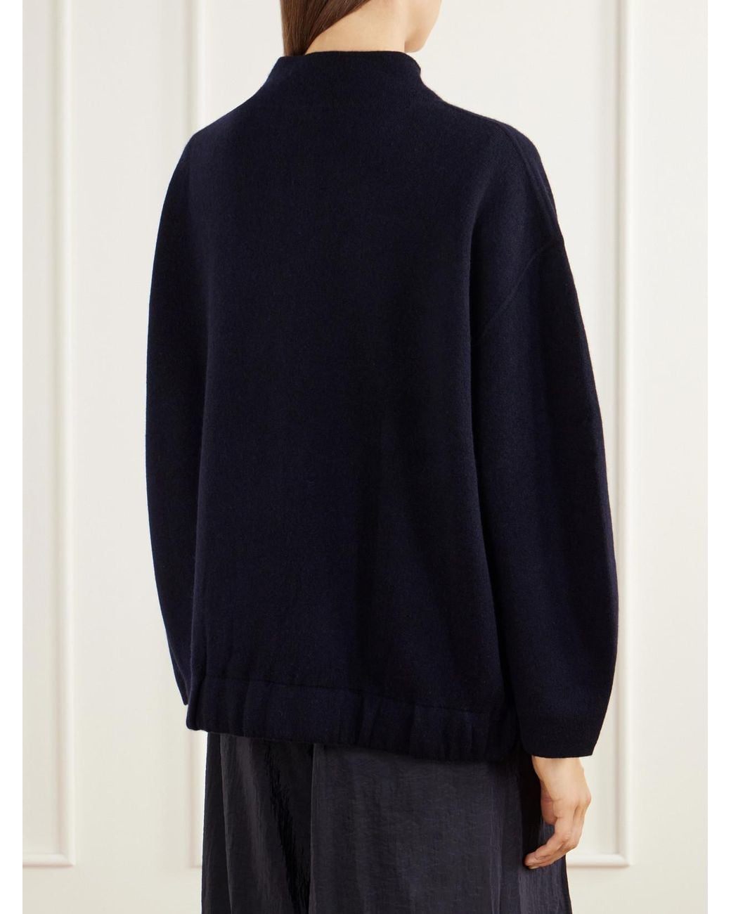 Allude Blue Wool And Cashmere-Blend Zip-Up Jacket