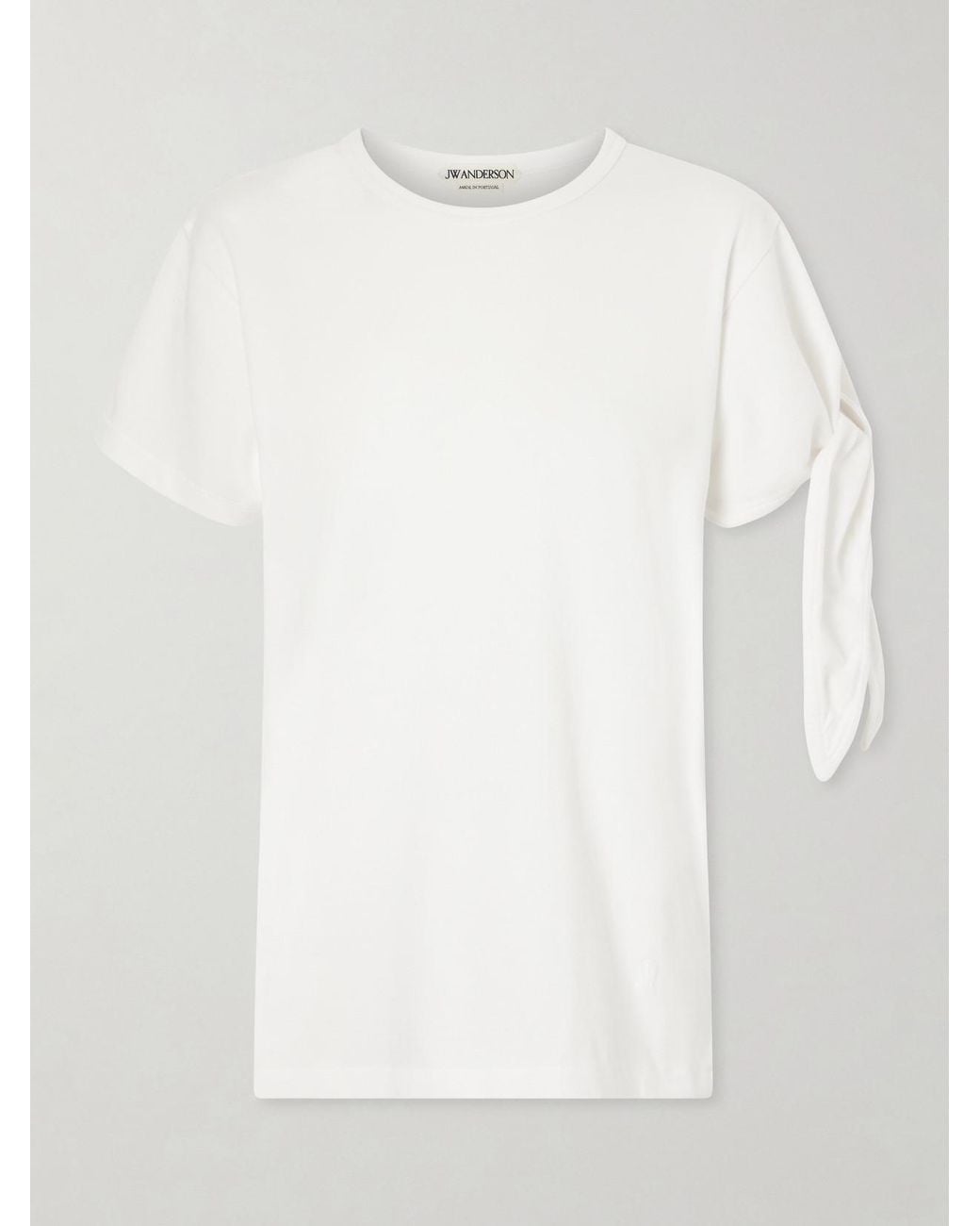 J.W. Anderson White Tie-Detailed Cotton T-Shirt