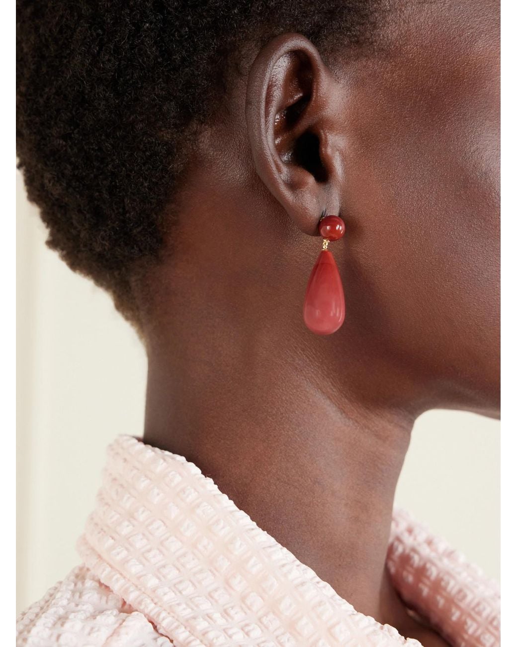 LIE STUDIO Red The Lola Mookaite And Sterling Earrings
