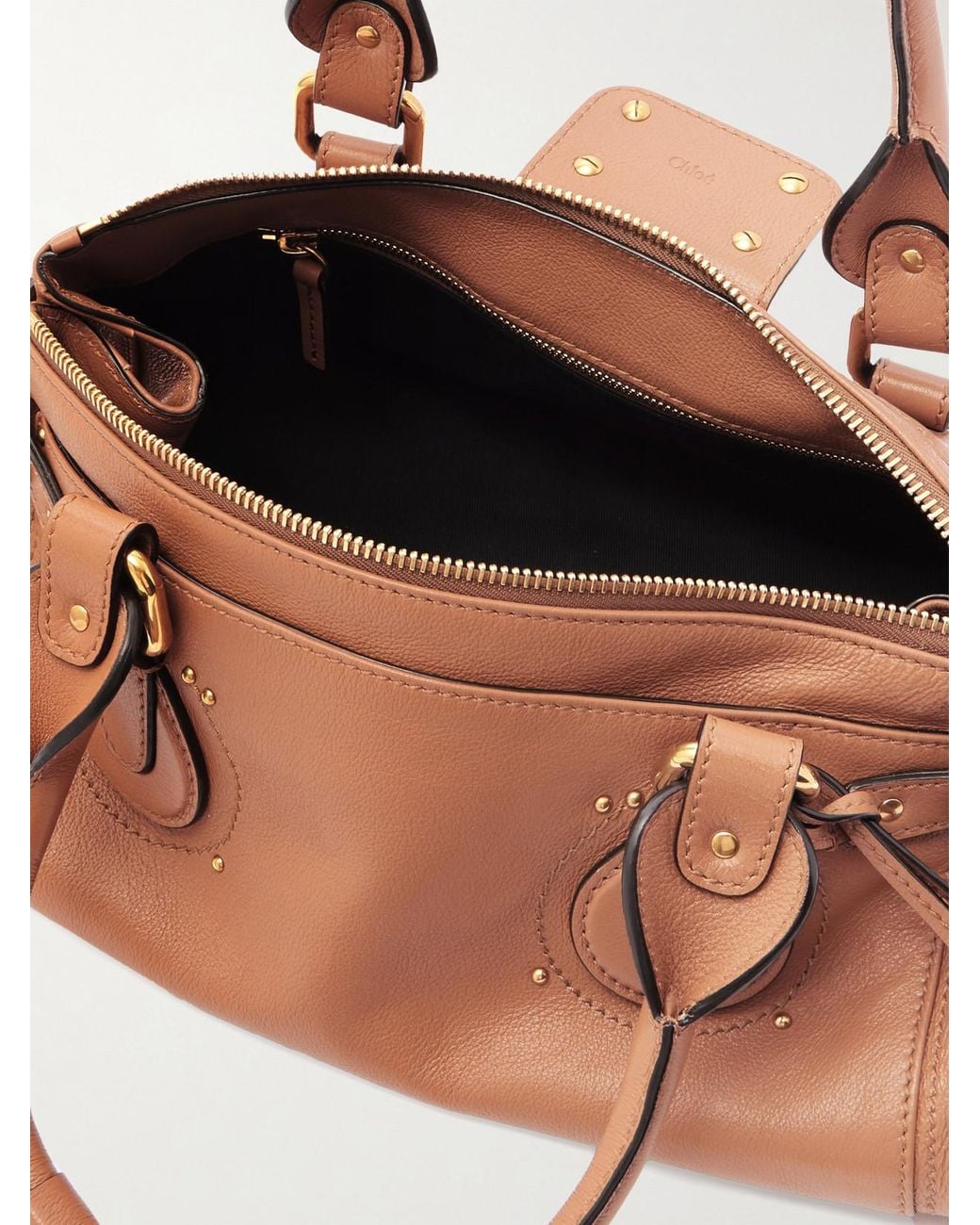 Chloé Natural Paddington Embellished Leather Tote
