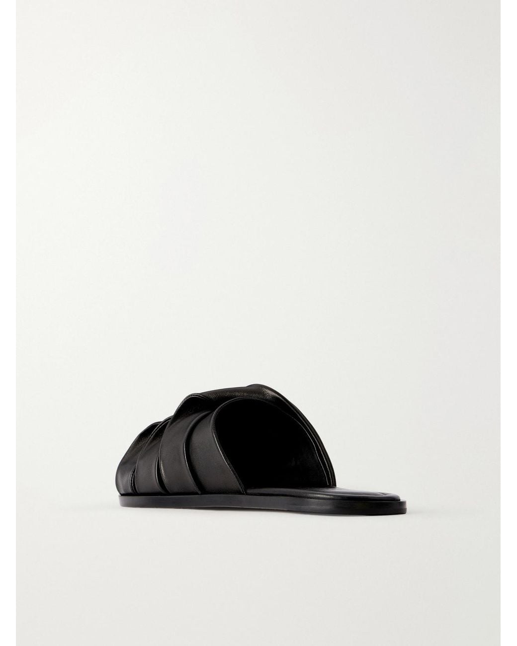 J.W. Anderson Black Coil Leather Slides