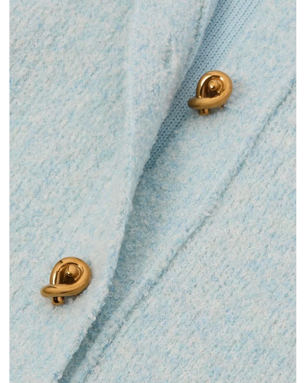 Bottega Veneta Blue Wool-Bouclé Cardigan