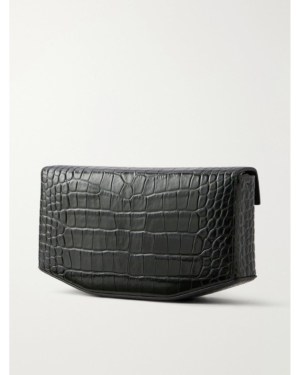 Totême Black Clip Croc-Effect Leather Shoulder Bag