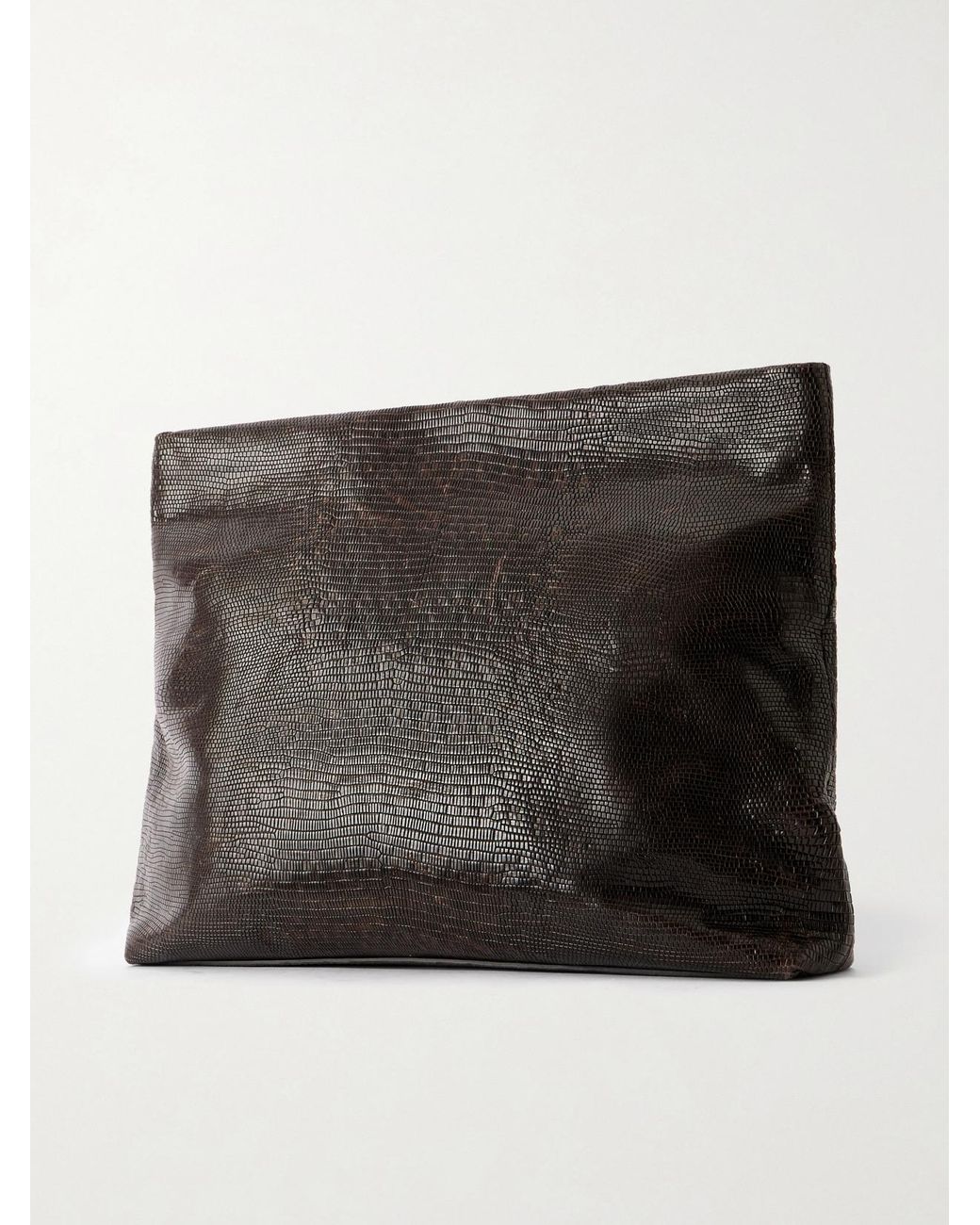 Nili Lotan Black Jerry Croc-Effect Leather Clutch