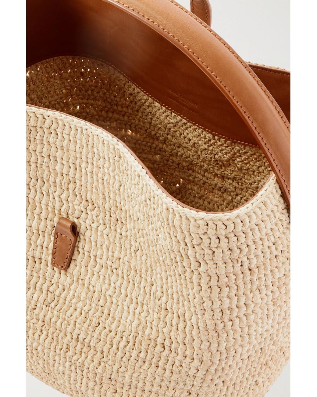Saint Laurent Natural Le 37 Leather-Trimmed Raffia Bucket Bag