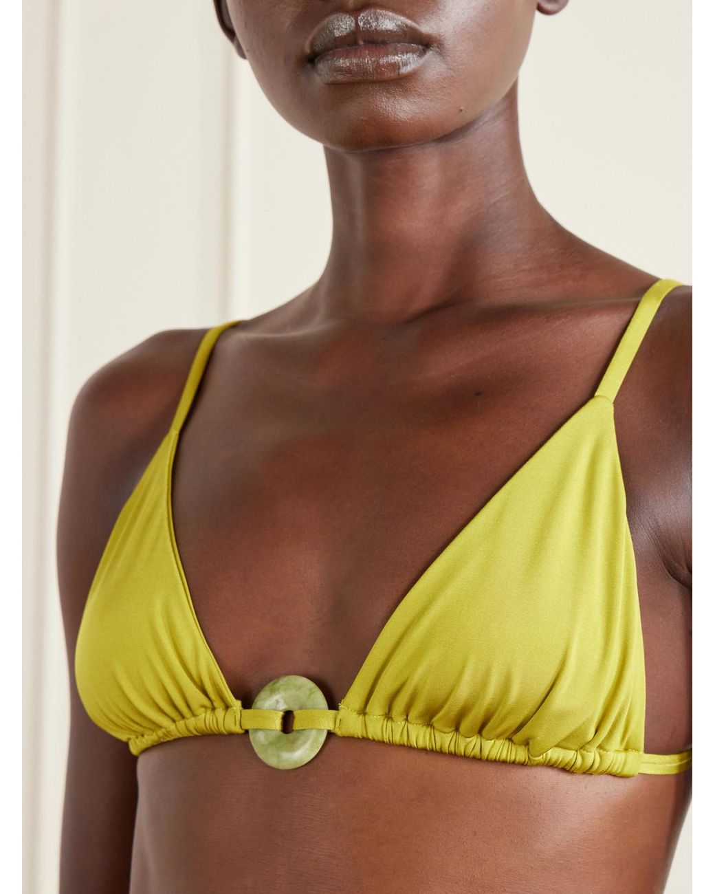 SARA CRISTINA Yellow Embellished Bikini