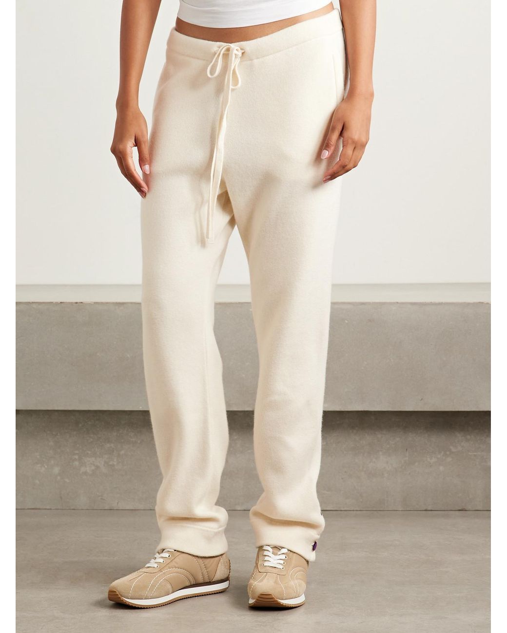 God's True Cashmere Natural Cashmere Track Pants