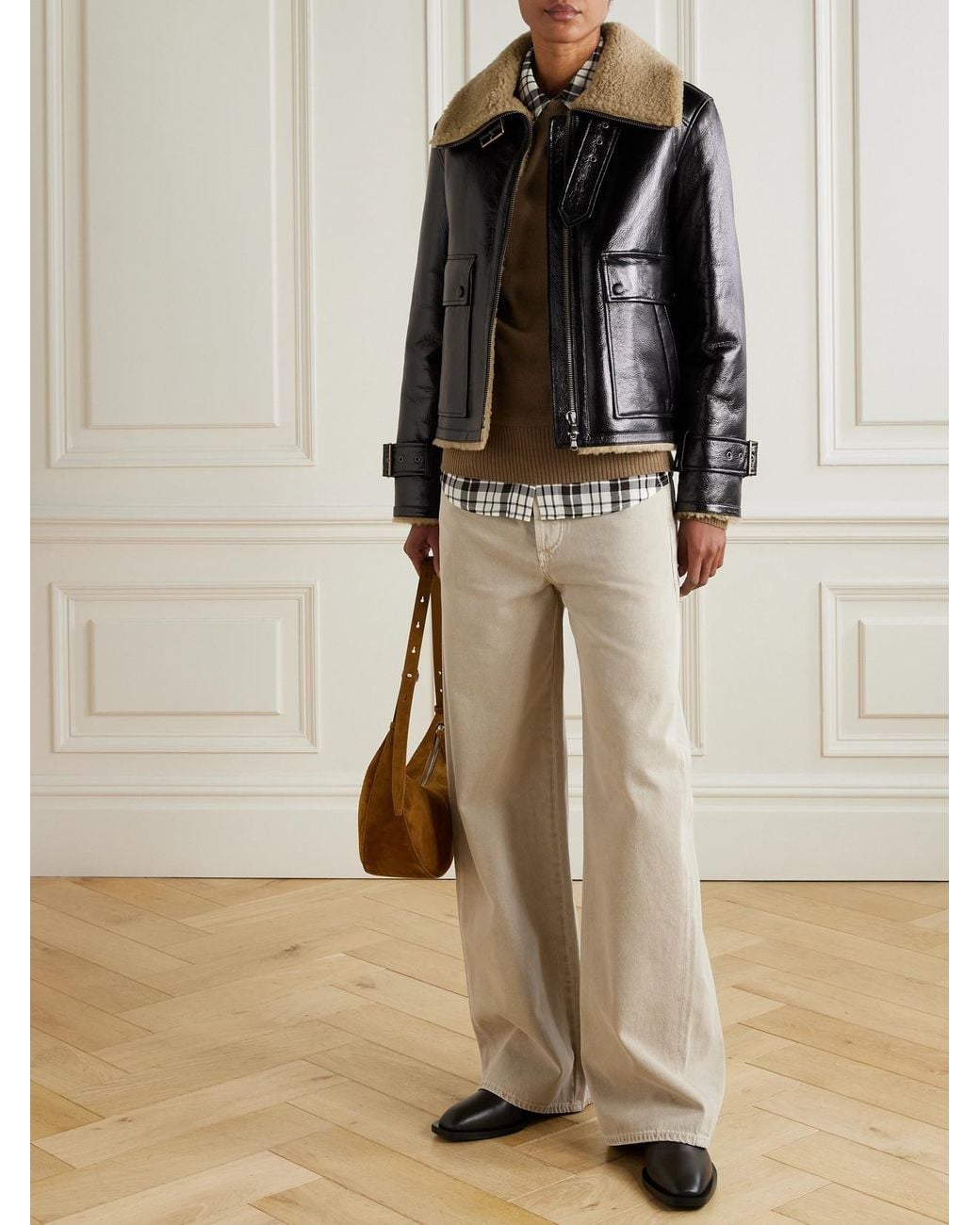 Veronica Beard Black Danika Shearling Jacket