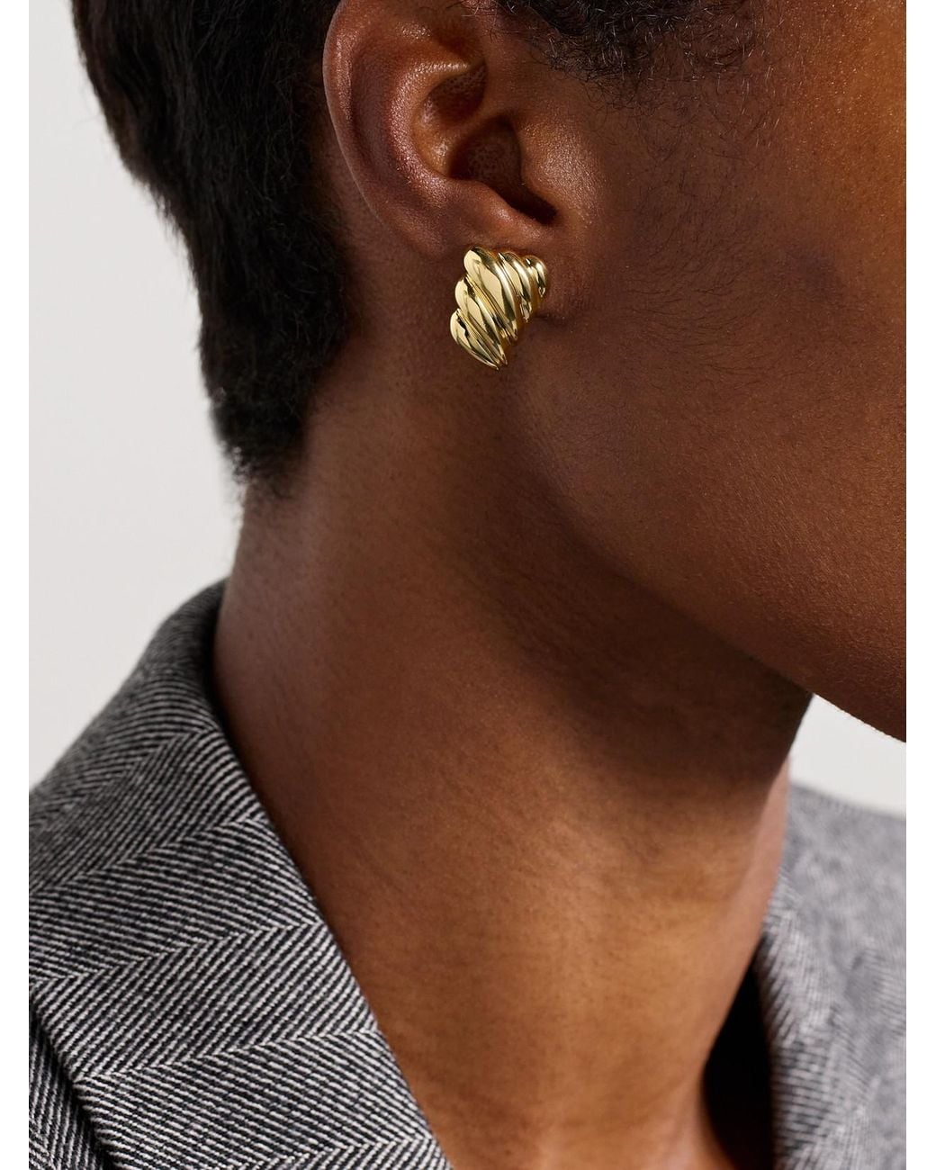 Anita Ko Natural Croissant 18-Karat Earrings