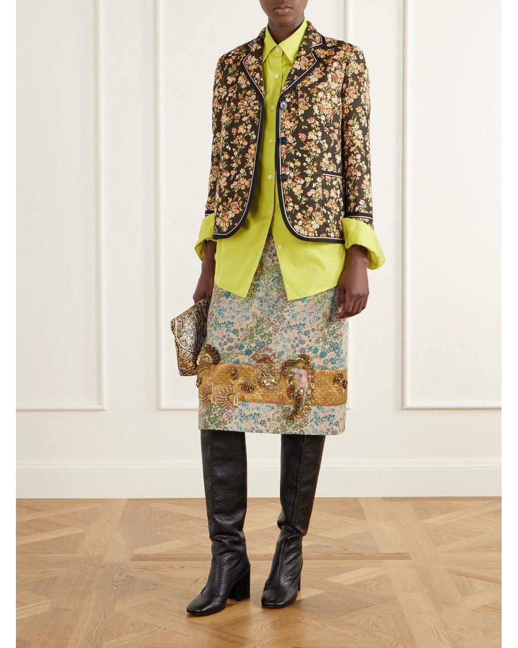 Dries Van Noten Yellow Darted Cotton-Poplin Shirt
