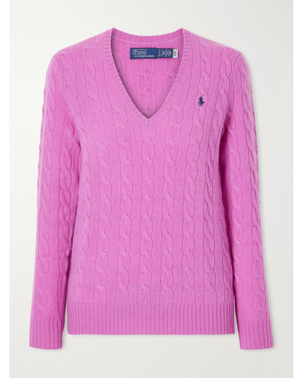 Polo Ralph Lauren Pink Cable-Knit Cotton Sweater