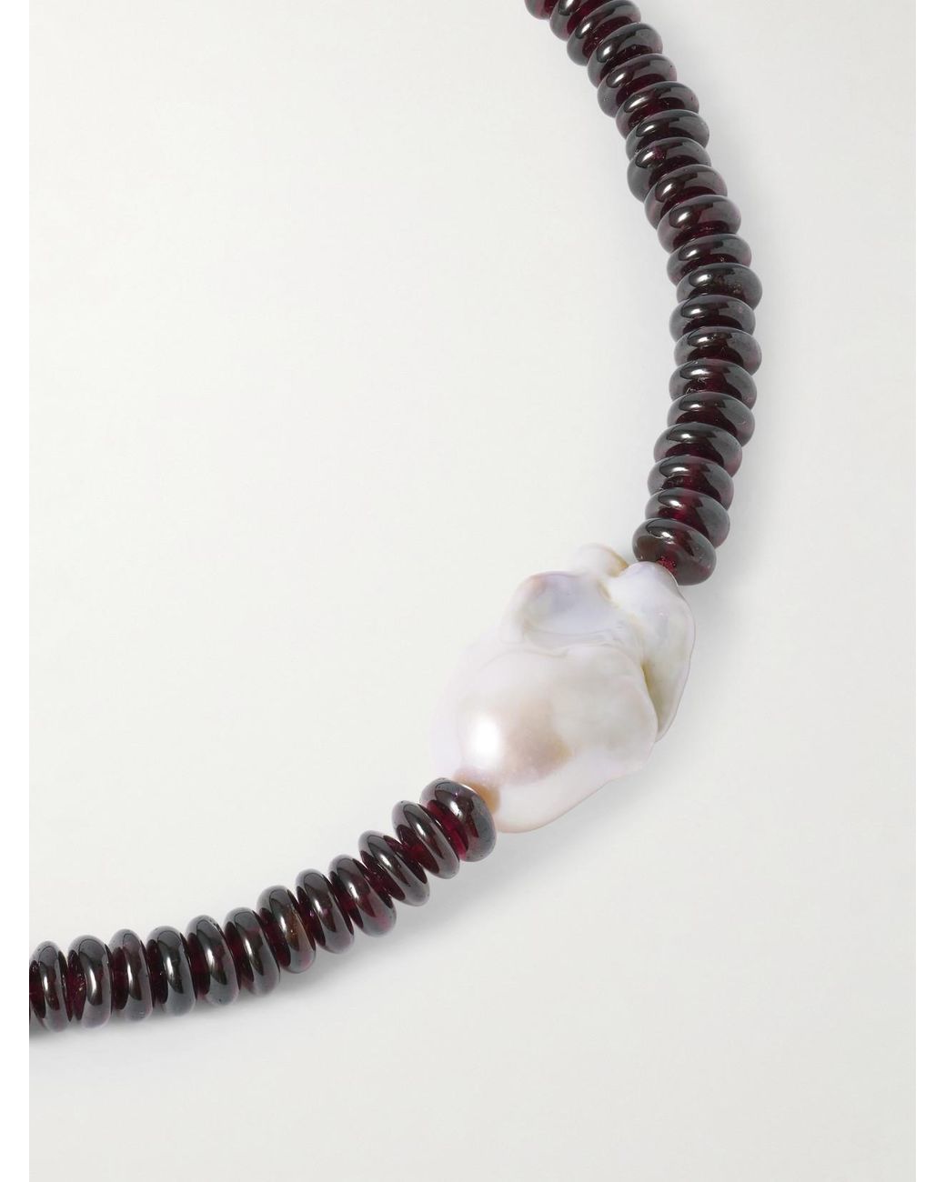 Loren Stewart Natural Scarlet 14-Karat, Garnet And Pearl Necklace