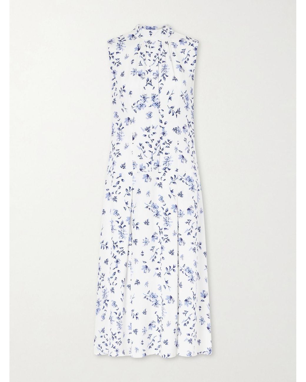 Emilia Wickstead White Joelle Floral-Print Silk Midi Dress