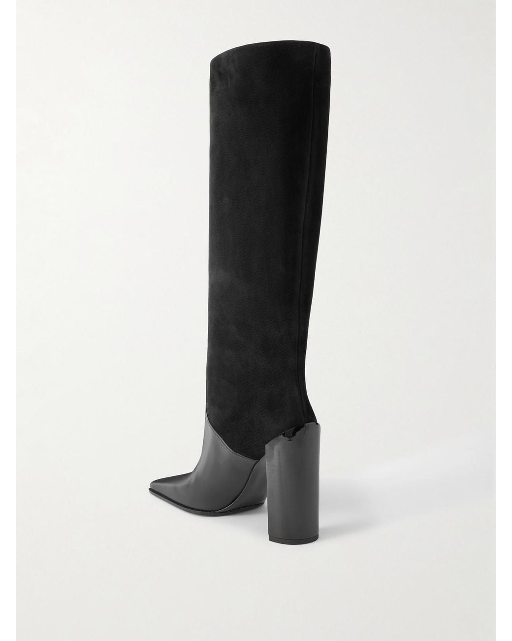 Alaïa Black Leather And Nubuck Knee Boots