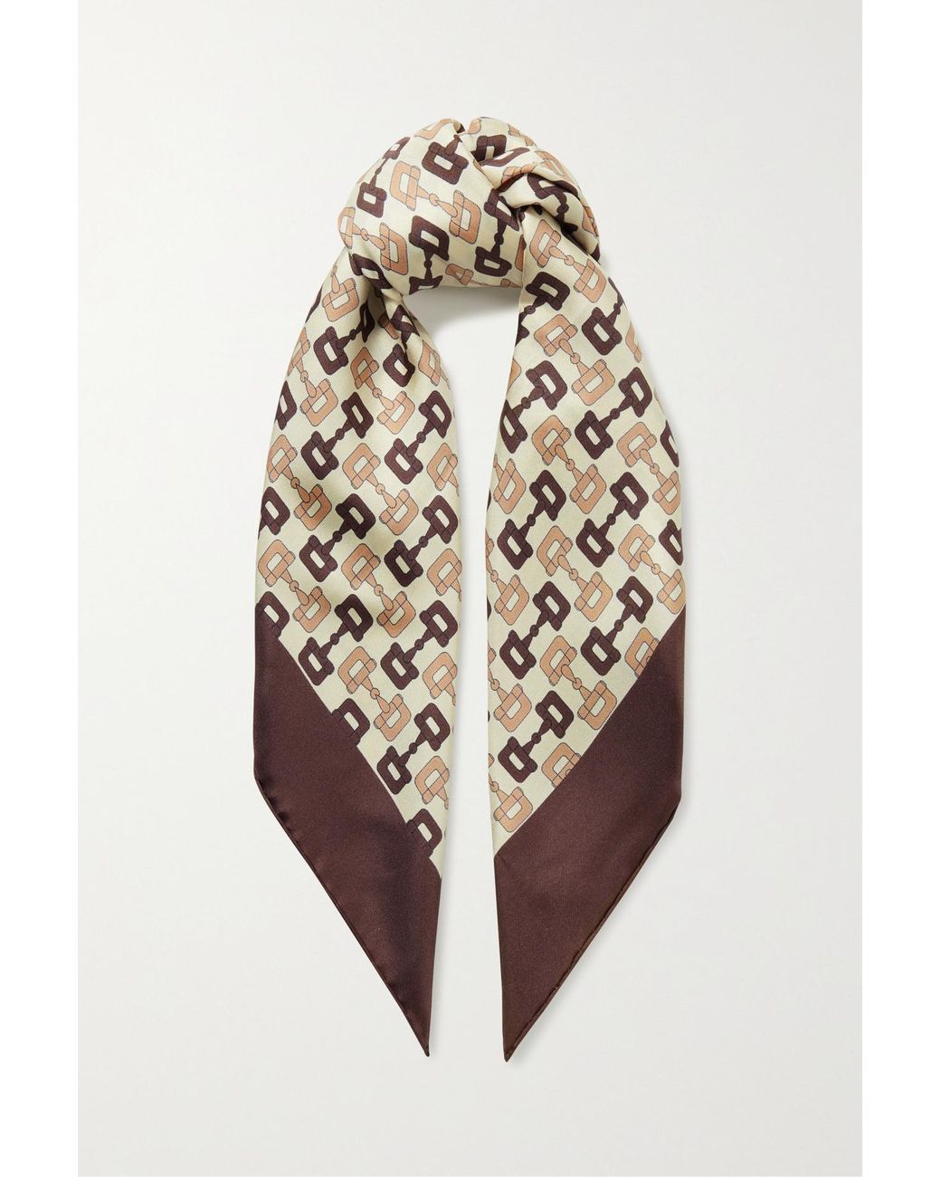 Printed silk-twill scarf