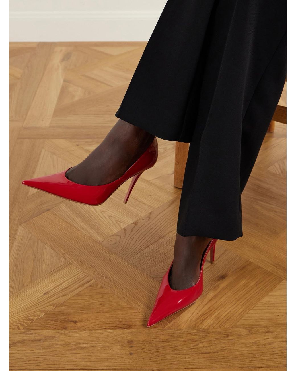 AMINA MUADDI Red Anok 105 Patent-Leather Pumps